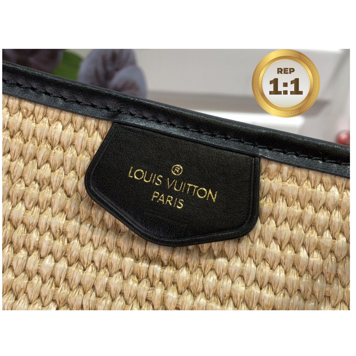 [REP 1:1] Louis Vuitton Saint Jacques Raffia Black For Women 22.4in/57cm